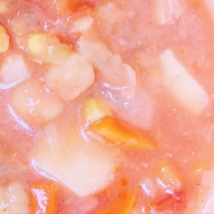 母の日に♪　カレー風味のトマト豆乳スープ